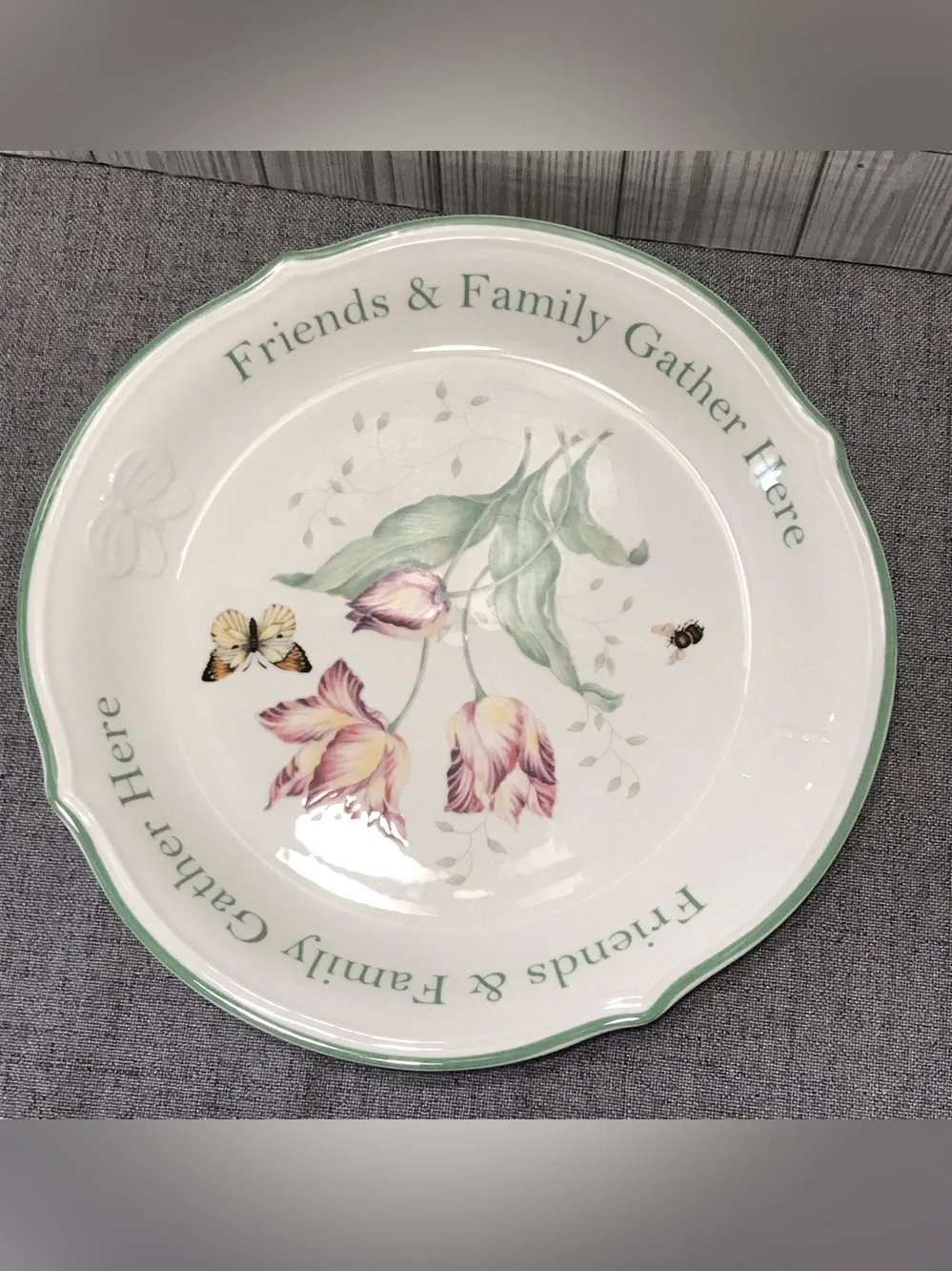 Lenox Butterfly Meadow “Friends & Family Gather Here” Dessert Platter